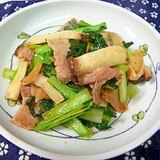 青菜（ターサイ）とエリンギ、豚肉炒め